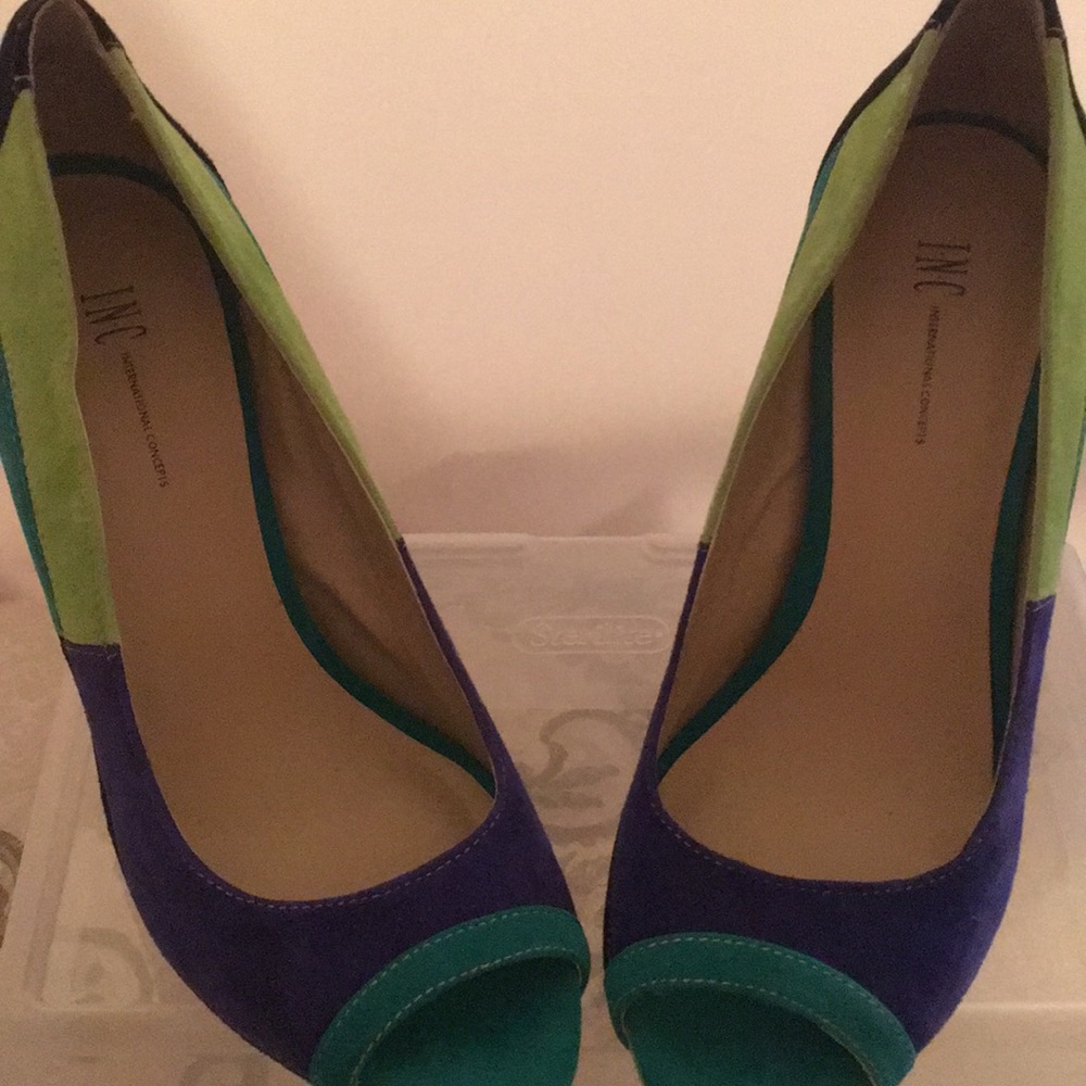 Inc Suede Multi-Color Platform Pumps - image 4